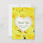 Gele Rose Floral Weddenschap Bedankt (Voorkant)