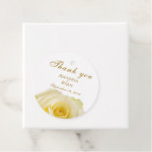 Gele Rose Floral Wedding Bedankjes Labels (In situ)