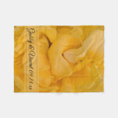 Gele Rose Floral Wedding Fleece Deken (Voorkant (Horizontaal))