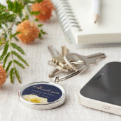 Gele Rose Flower Floral Wedding Dank je Sleutelhanger (Zijkant)