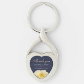 Gele Rose Flower Floral Wedding Dank je Sleutelhanger (Voorkant)