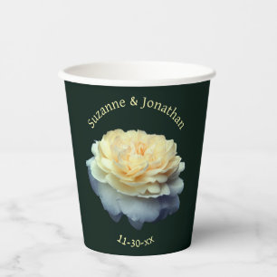 Gele Rose Gepersonaliseerde Bruid Papieren Bekers