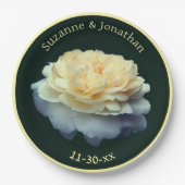 Gele Rose Gepersonaliseerde Bruid Papieren Bordje (Voorkant)