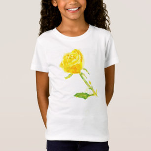 Gele Rose. Girls' Bella Jersey T-Shirt, White T-shirt