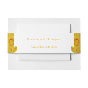 Gele Rose Hart Ontwerp bruiloft Uitnodigingen Wikkel