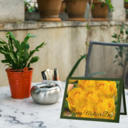 Gele Rose Kaleidoscoop Groene Moederdag Kaart