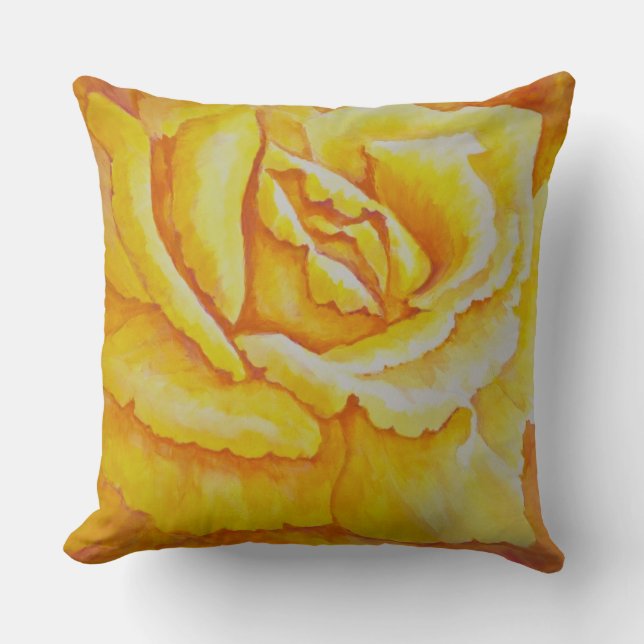 Gele Rose Kussen (Voorkant)