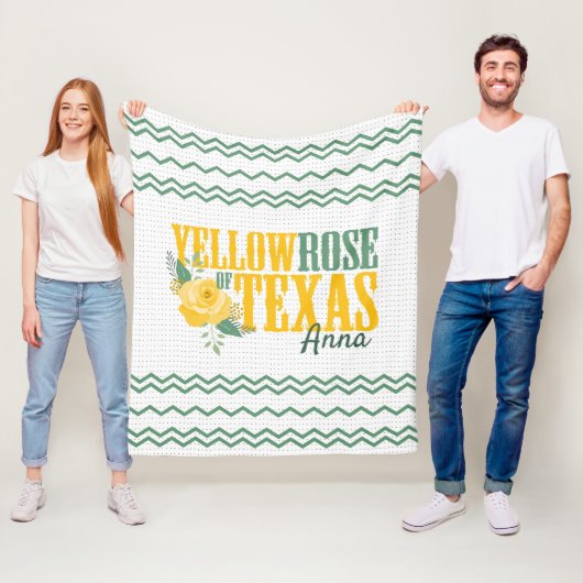 Gele Rose of Texas - Enkelvoudig Roos Fleece Deken (In situ)