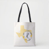 Gele Rose of Texas - Gingham Monogram Draagtas (Voorkant)