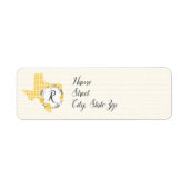 Gele Rose of Texas - Gingham Monogram Etiket (Voorkant)