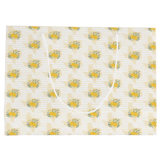 Gele Rose of Texas - Gingham State Pattern Groot Cadeauzakje (Achterkant)