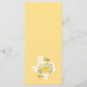 Gele Rose of Texas - Gingham State Wedding Menu (Achterkant)