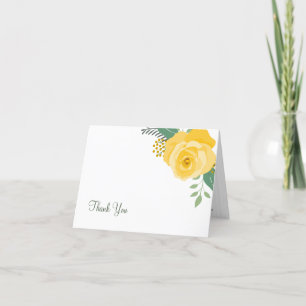 Gele Rose of Texas Wedding Bedankkaart
