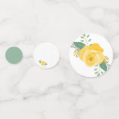 Gele Rose of Texas Wedding Confetti (Achterkanten)