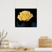 Gele Rose Poster (Keuken)