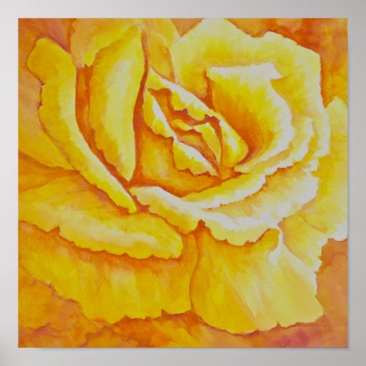 Gele Rose Poster (Voorkant)