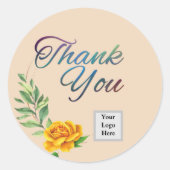 Gele Rose Ronde Sticker (Voorkant)