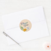 Gele Rose Ronde Sticker (Envelop)
