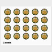 Gele Rose Ronde Sticker (Vel)