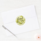 Gele Rose Simple Minimalist Calligraphy Heart Ronde Sticker (Envelop)