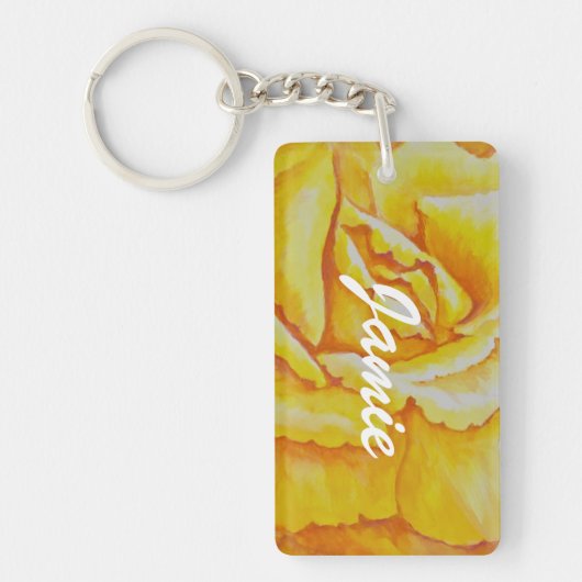 Gele Rose Sleutelhanger (Voorkant)