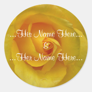 Gele Rose Sticker Romantic Roos Wedding Sticker