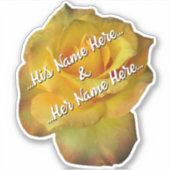 Gele Rose Stickers Romantic Roos Wedding Decal (Voorkant)