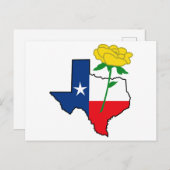 Gele Rose uit Texas Briefkaart (Voorkant / Achterkant)