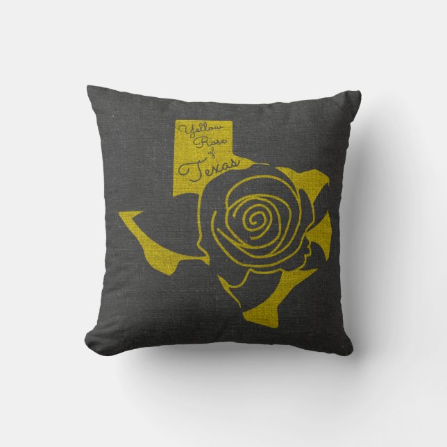 Gele Rose uit Texas Kussen (Voorkant)