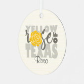 Gele Rose uit Texas Metalen Ornament (Voorkant links)
