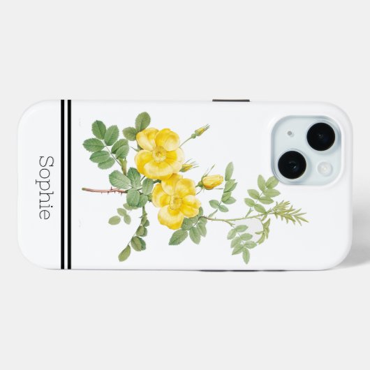 Gele Rose Waterverf Custom Case-Mate iPhone Case (Achterkant (horizontaal))