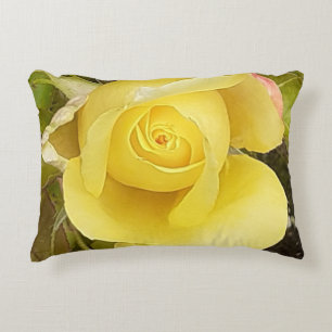 Gele Rosebud Accent Cushion Kussen