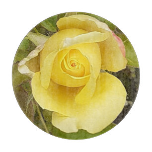 Gele Rosebud Chopping Board Snijplank