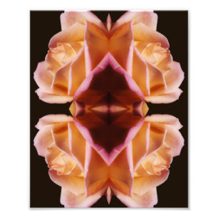 Gele Rosebud Flower Mirrored Art Getint 8x10 Foto Afdruk