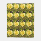 Gele rosebuds fleece deken (Voorkant)