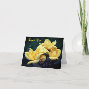 Gele rosebuds Floral Hartelijk dank Bedankkaart