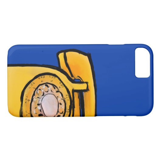 Gele Rotary Phone Case-Mate iPhone Case (Achterkant (Horizontaal))