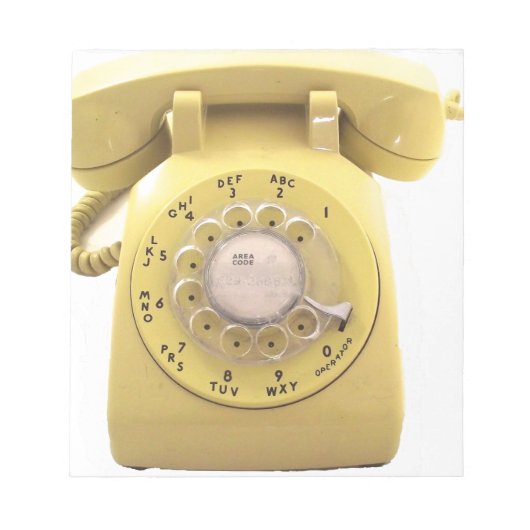Gele Rotary Phone Notitieblok (Voorkant)