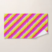 Gele roze Artdeco regenboogstrips Bad Handdoek (Handdoek)