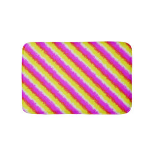 Gele roze Artdeco regenboogstrips Badmat