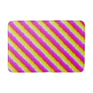 Gele roze Artdeco regenboogstrips Badmat