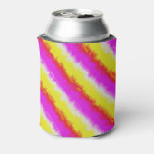 Gele roze Artdeco regenboogstrips Blikjeskoeler (Blikje Achterkant)