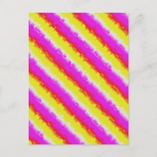 Gele roze Artdeco regenboogstrips Briefkaart
