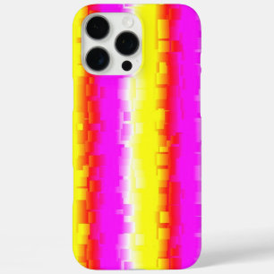 Gele roze Artdeco regenboogstrips iPhone 16 Pro Max Hoesje
