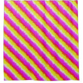 Gele roze Artdeco regenboogstrips Douchegordijn (Voorkant)