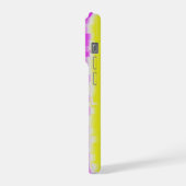 Gele roze Artdeco regenboogstrips iPhone Hoesje (Linkerkant)