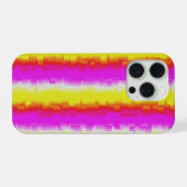 Gele roze Artdeco regenboogstrips iPhone Hoesje (Achterkant horizontaal)