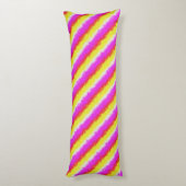Gele roze Artdeco regenboogstrips Lichaamskussen (Achterkant (Verticaal))