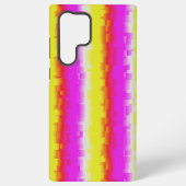 Gele roze Artdeco regenboogstrips Samsung Galaxy Hoesje (Achterkant)