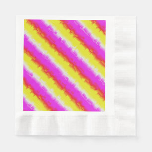Gele roze Artdeco regenboogstrips Servet